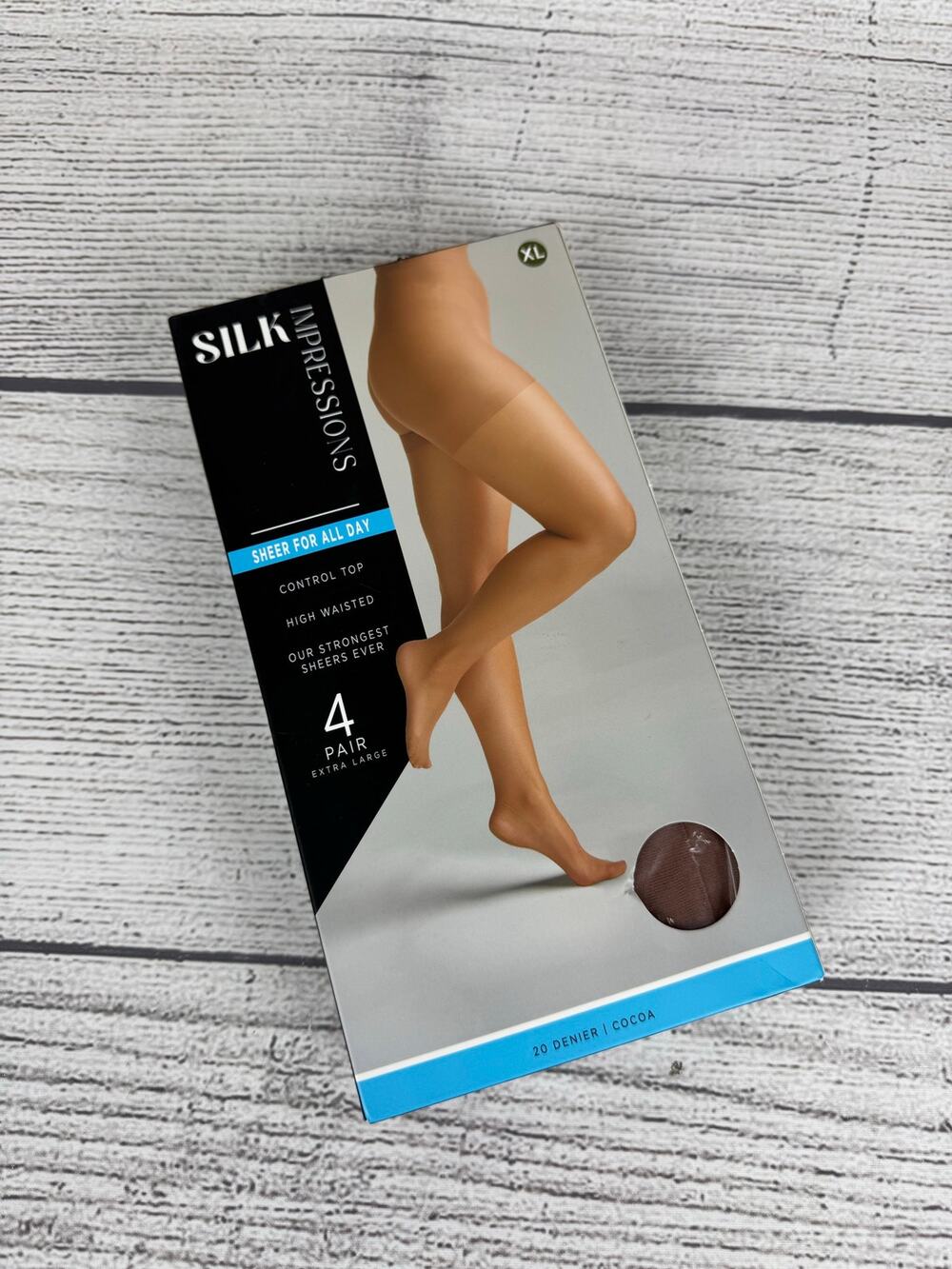 Silk Impressions Women's High Rise Cocoa Sheer Control Top Panty Hose Size XL